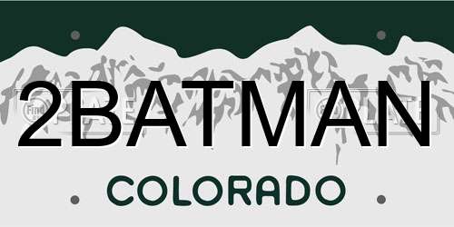 2BATMAN Colorado License Plate