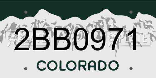 2BB0971 Colorado License Plate
