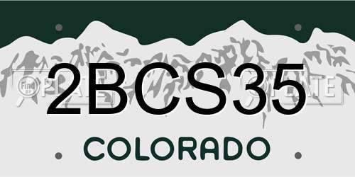 2BCS35 Colorado License Plate