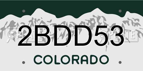 2BDD53 Colorado License Plate