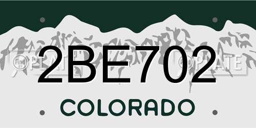 2BE702 Colorado License Plate