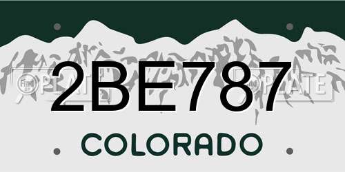 2BE787 Colorado License Plate