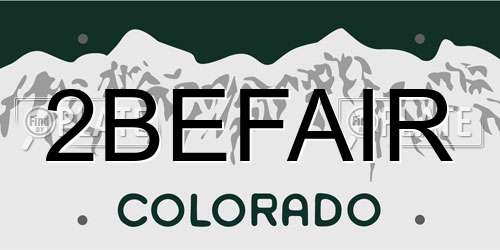 2BEFAIR Colorado License Plate