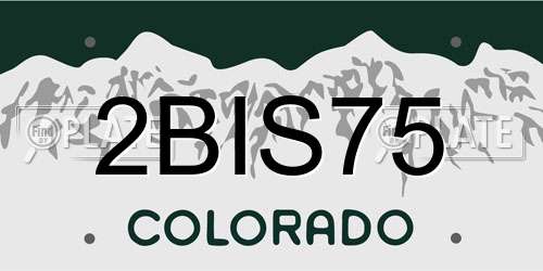 2BIS75 Colorado License Plate