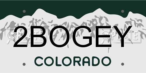 2BOGEY Colorado License Plate