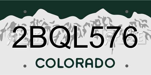 2BQL576 Colorado License Plate