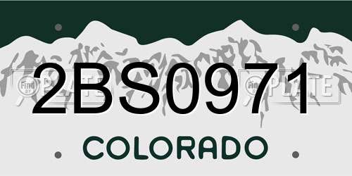 2BS0971 Colorado License Plate