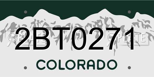 2BT0271 Colorado License Plate