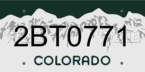 2BT0771 Colorado License Plate