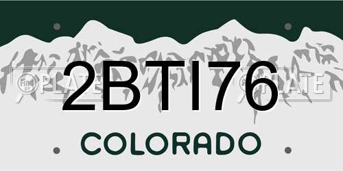 2BTI76 Colorado License Plate