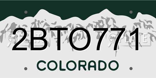 2BTO771 Colorado License Plate