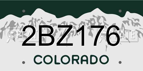 2BZ176 Colorado License Plate