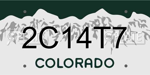2C14T7 Colorado License Plate
