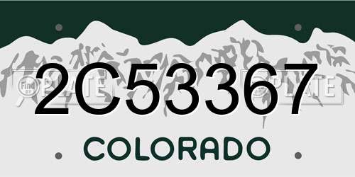 2C53367 Colorado License Plate