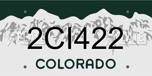 2CI422 Colorado License Plate