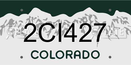 2CI427 Colorado License Plate