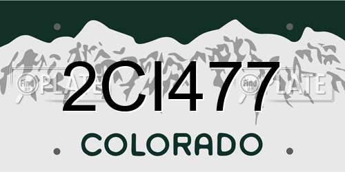 2CI477 Colorado License Plate