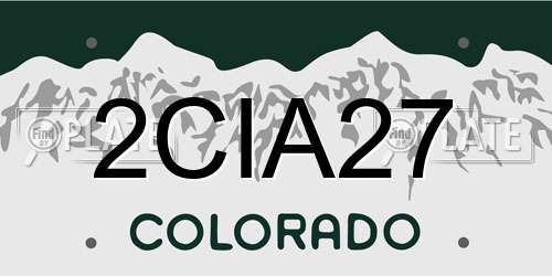 2CIA27 Colorado License Plate