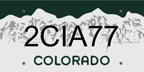 2CIA77 Colorado License Plate