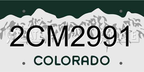 2CM2991 Colorado License Plate