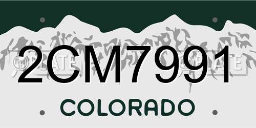 2CM7991 Colorado License Plate