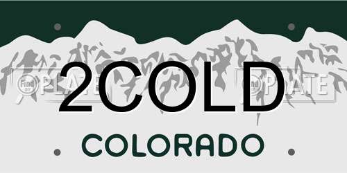 2COLD Colorado License Plate