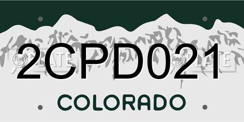 2CPD021 Colorado License Plate