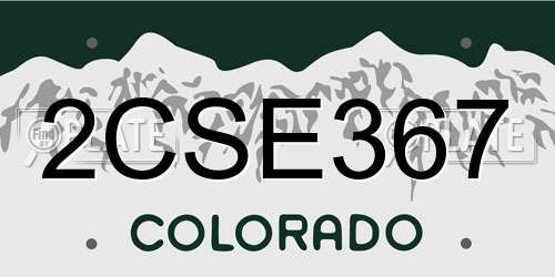 2CSE367 Colorado License Plate
