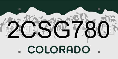 2CSG780 Colorado License Plate