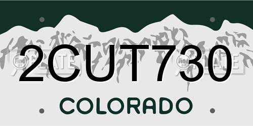 2CUT730 Colorado License Plate