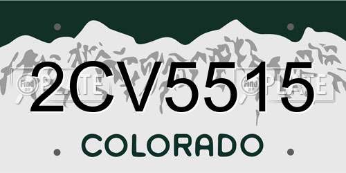 2CV5515 Colorado License Plate