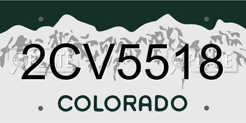 2CV5518 Colorado License Plate