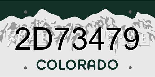 2D73479 Colorado License Plate