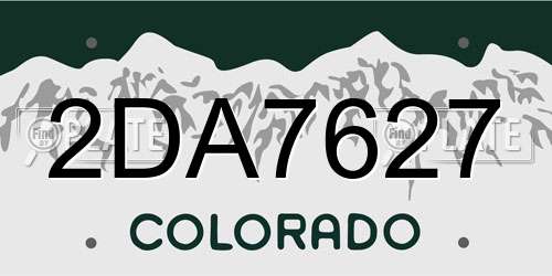 2DA7627 Colorado License Plate