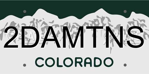 2DAMTNS Colorado License Plate