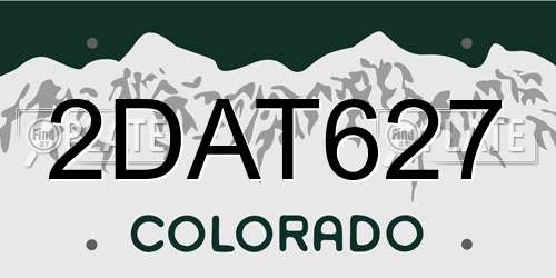 2DAT627 Colorado License Plate
