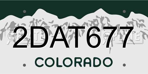 2DAT677 Colorado License Plate