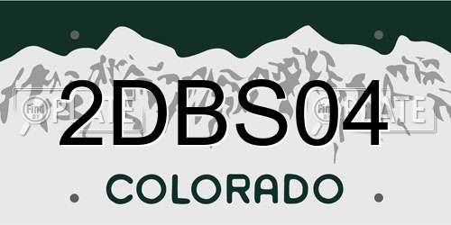 2DBS04 Colorado License Plate