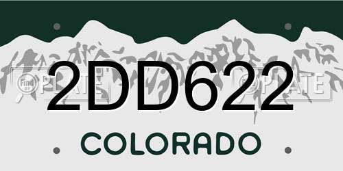 2DD622 Colorado License Plate