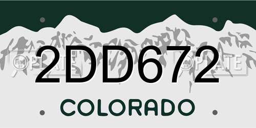 2DD672 Colorado License Plate