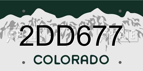2DD677 Colorado License Plate