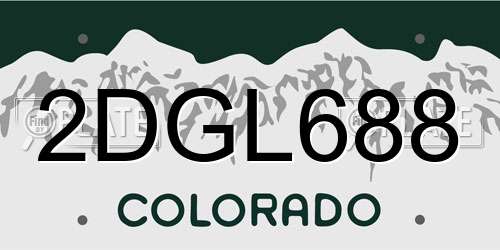 2DGL688 Colorado License Plate
