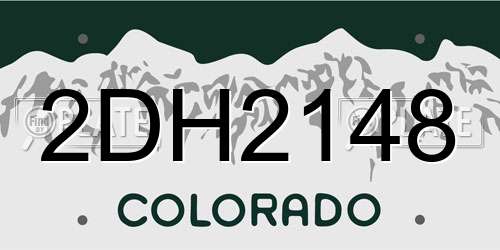 2DH2148 Colorado License Plate