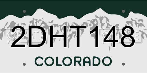 2DHT148 Colorado License Plate