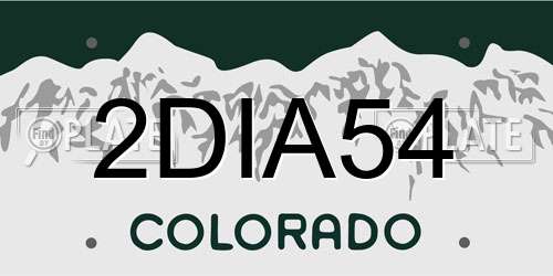 2DIA54 Colorado License Plate
