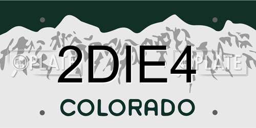2DIE4 Colorado License Plate