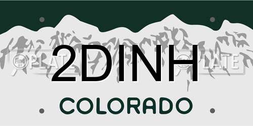 2DINH Colorado License Plate