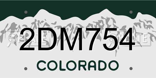 2DM754 Colorado License Plate