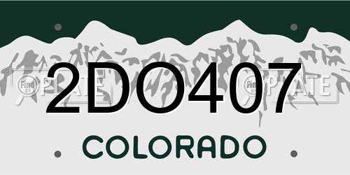 2DO407 Colorado License Plate