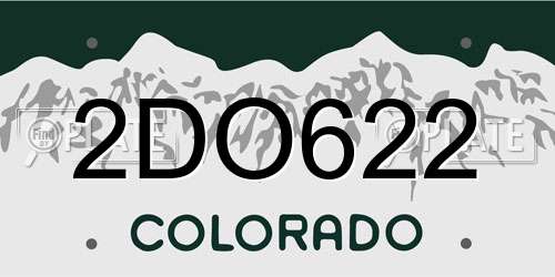 2DO622 Colorado License Plate